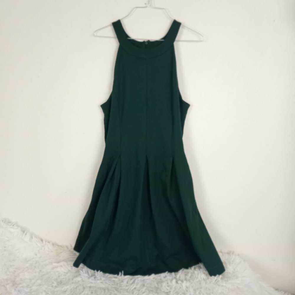 Stitch Fix Mauvette Ponte Fit And Flare Green Dress Medium M